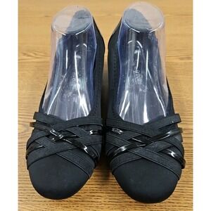 Croft & Barrow Black Womens Ortholite Comfort Low Wedge Shoes Sz 10M